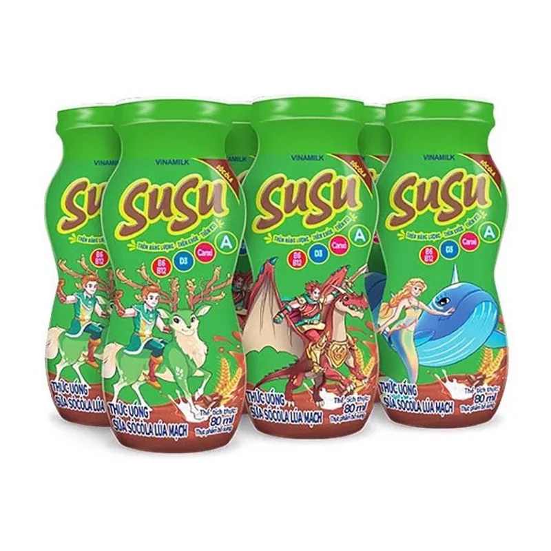Sữa Sôcôla Lúa Mạch SuSu – Lốc 6 Chai 80ml